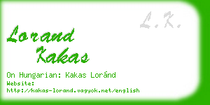 lorand kakas business card